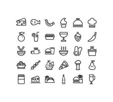 Yiyecek ve içecek ikonu paket vektör tasarımı