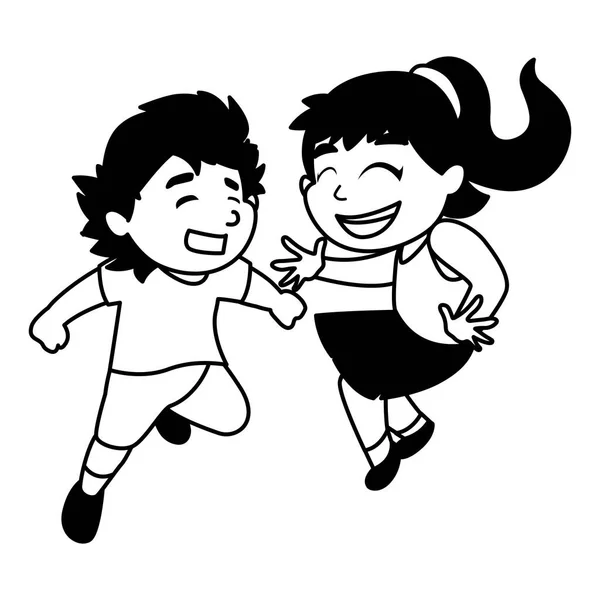 Geïsoleerd meisje en jongen cartoon vector ontwerp — Stockvector
