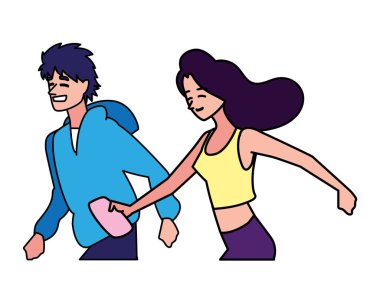 Bir çift kadın ve erkek vektör tasarımı