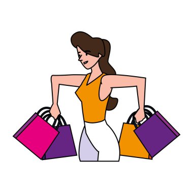 Ayrı kadın alışveriş vektörü tasarımı