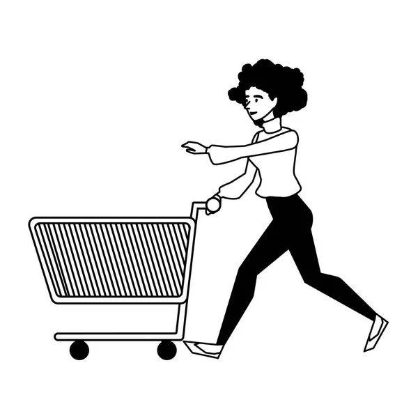 Diseño de vectores de compras mujer aislada — Vector de stock