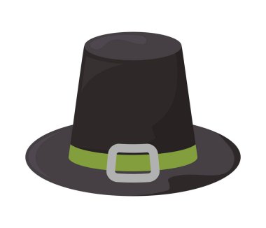 Hac şapkası, beyaz arka planda şükran günü sembolü.