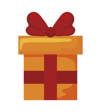 Beyaz arka planda kurdeleli hediye kutusu