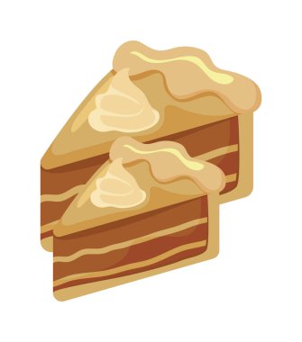 Beyaz arka planda pastanın lezzetli kısmı