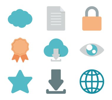 Beyaz arkaplanda ikon elektronik ticareti