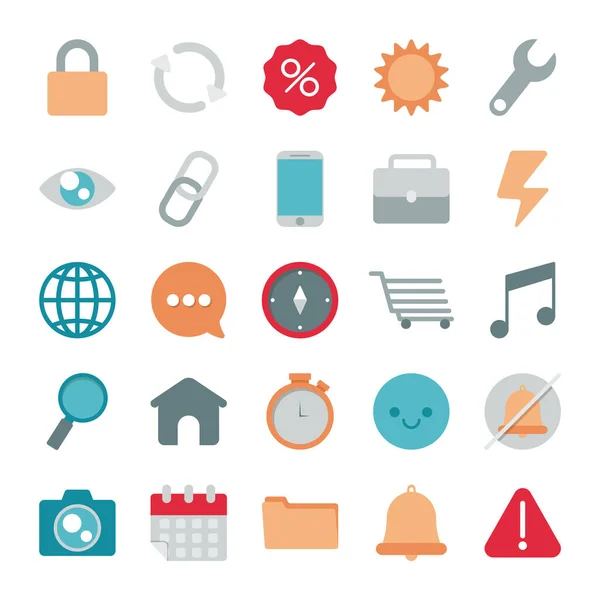 Set di icone commercio elettronico su sfondo bianco — Vettoriale Stock