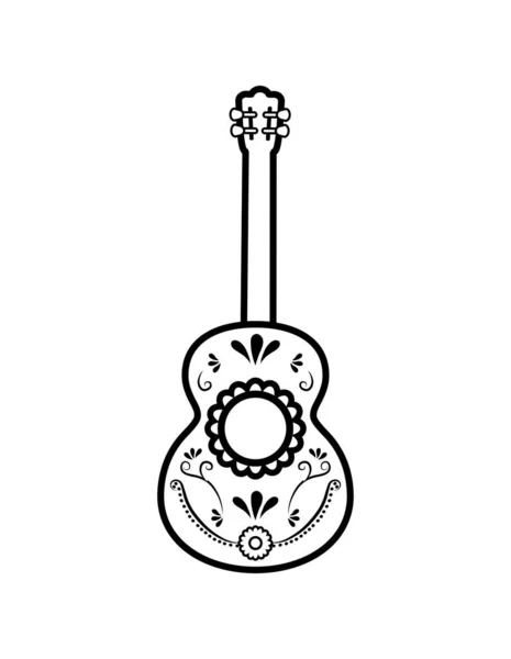 Mexican guitar in white background — Stock Vector