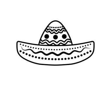 Beyaz arka planda Meksika şapkası