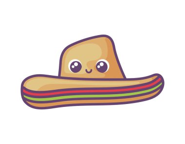 Beyaz arka planda Meksika şapkası