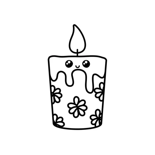 白色背景上的蜡烛卡通 — 图库矢量图片