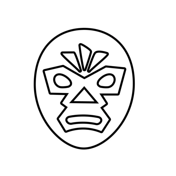 Máscara de luchador mexicano, lucha libre sobre fondo blanco — Vector de stock