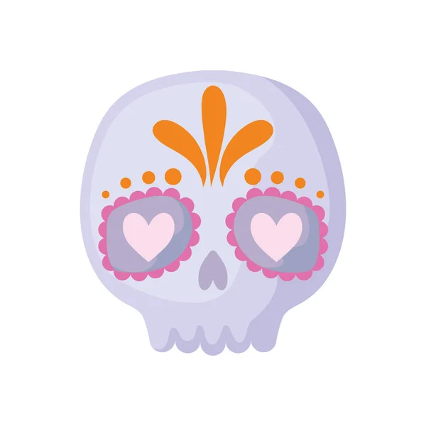 Crâne mexicain en fond blanc — Image vectorielle