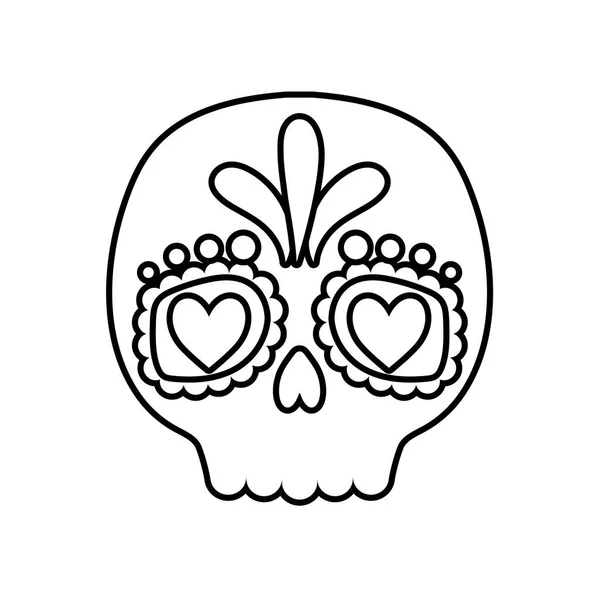 Mexican skull in white background — ストックベクタ