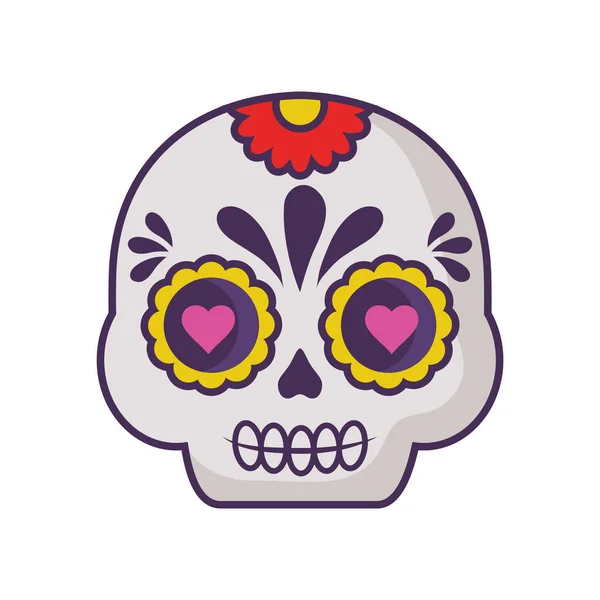 Mexican skull in white background — ストックベクタ