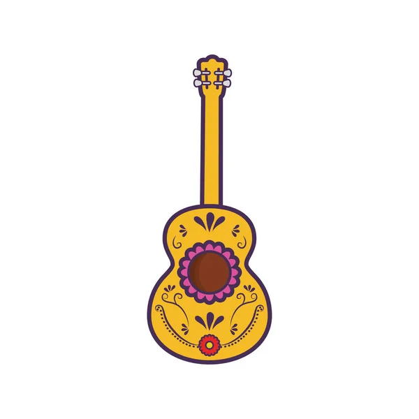 Mexikansk gitarr i vit bakgrund — Stock vektor