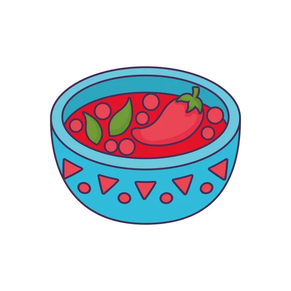 Sopa de cocina tradicional mexicana sobre fondo blanco — Vector de stock