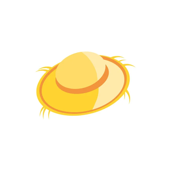 Chapeau de fermier mignon, chapeau de paille sur fond blanc — Image vectorielle