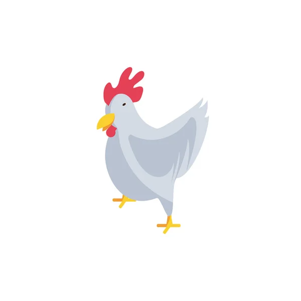 Roztomilý kuře na bílém pozadí — Stockový vektor