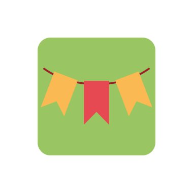 Parti çelengi beyaz arka planda asılı