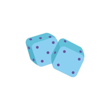 oyun şansı, beyaz arkaplandaki zarlar