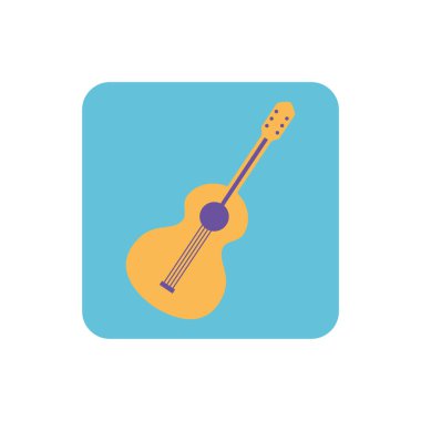 beyaz arka plan üzerinde müzik aleti akustik gitar