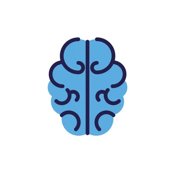 Contorno del cerebro humano sobre fondo blanco — Archivo Imágenes Vectoriales