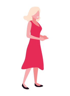 Beyaz arka plan üzerinde duran kadın