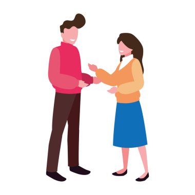 beyaz arka plan üzerinde duran insanlar çift