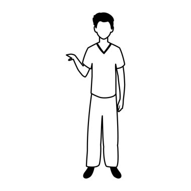 Beyaz arka planda yüzü olmayan bir adam