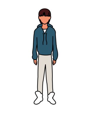 Beyaz arka planda yüzü olmayan bir adam