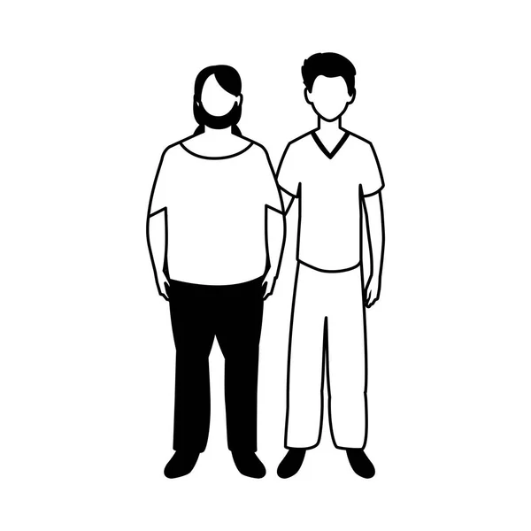 Άνδρες στέκεται απρόσωπο με διαφορετικές στάσεις σε λευκό φόντο — Διανυσματικό Αρχείο