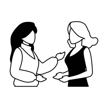 Beyaz arka planda genç kadınlar