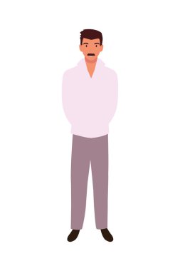 genç adam ayakta beyaz zemin üzerine