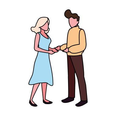 beyaz arka plan üzerinde duran insanlar çift