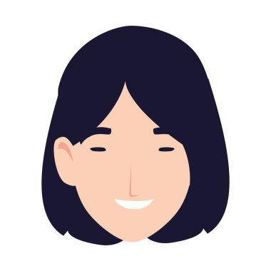 Beyaz arka planda gülümseyen adam başı