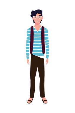 genç adam ayakta beyaz zemin üzerine