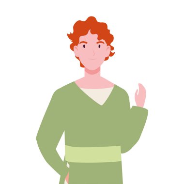 Beyaz arka plandaki genç adam.