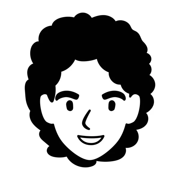 Silhouette of head of man smiling on white background — ストックベクタ