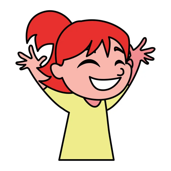 Linda chica sonriendo sobre fondo blanco — Vector de stock