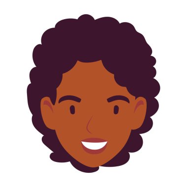 Beyaz arka planda gülümseyen adam başı