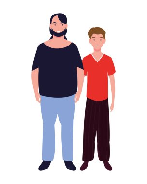 Beyaz arka planda farklı pozlarda duran erkekler