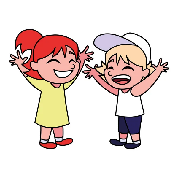 Children smiling on white background — 图库矢量图片