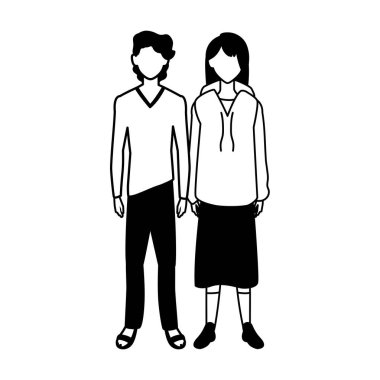 Beyaz arka planda farklı pozları olan bir grup insan