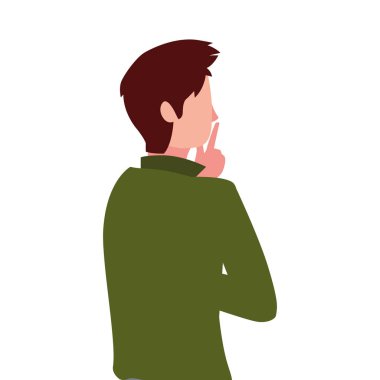 beyaz arka plan üzerinde arka pozisyon genç adam