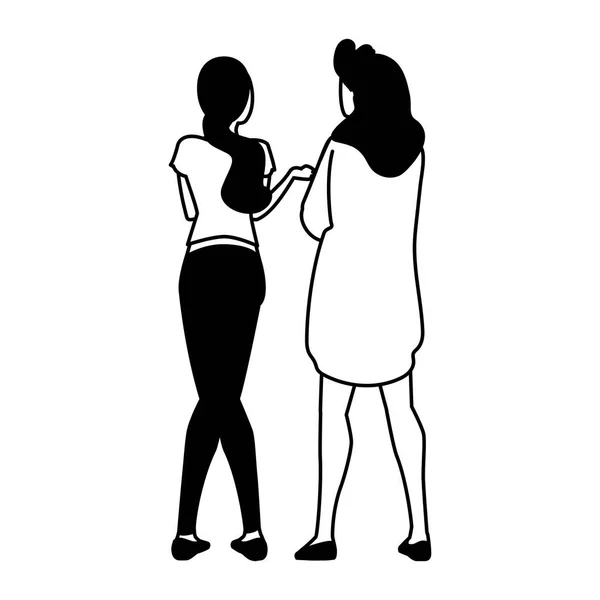 Kvinnor i ryggläge på vit bakgrund — Stock vektor