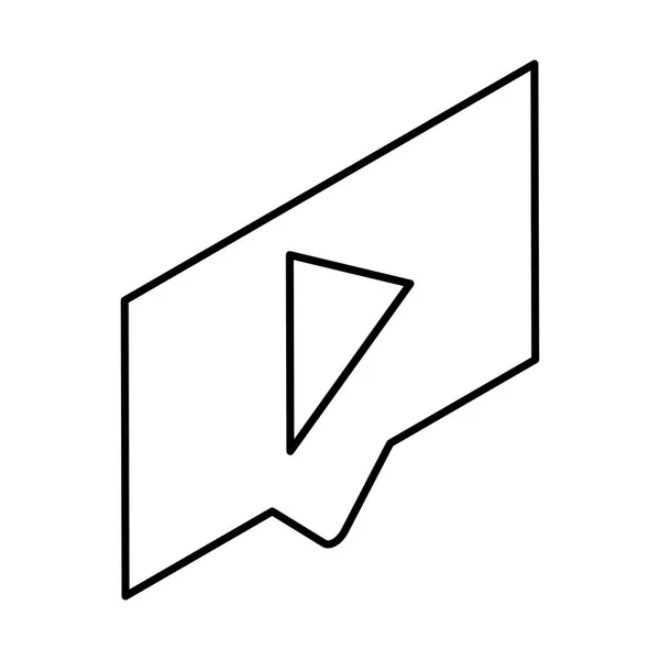 Cadre avec bouton de lecture sur fond blanc — Image vectorielle