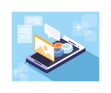 smartphone screen with mobile applications