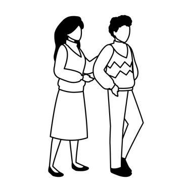 beyaz arka plan üzerinde duran insanlar çift