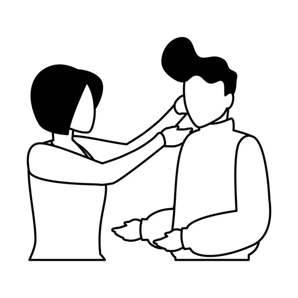 Couple de personnes sur fond blanc — Image vectorielle