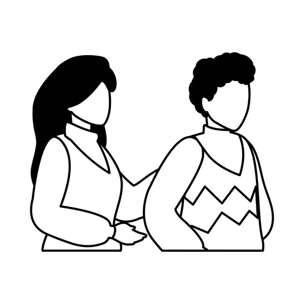 Couple de personnes sur fond blanc — Image vectorielle